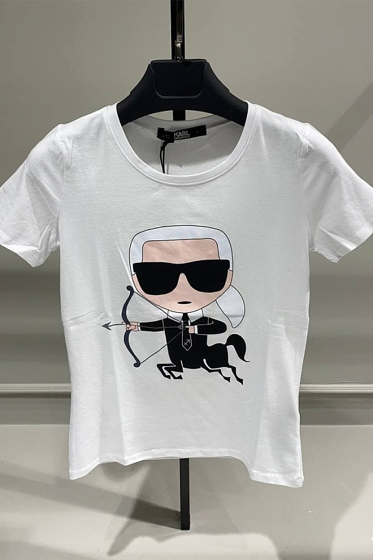 Женская белая футболка Karl Lagerfeld "Sagittarius"