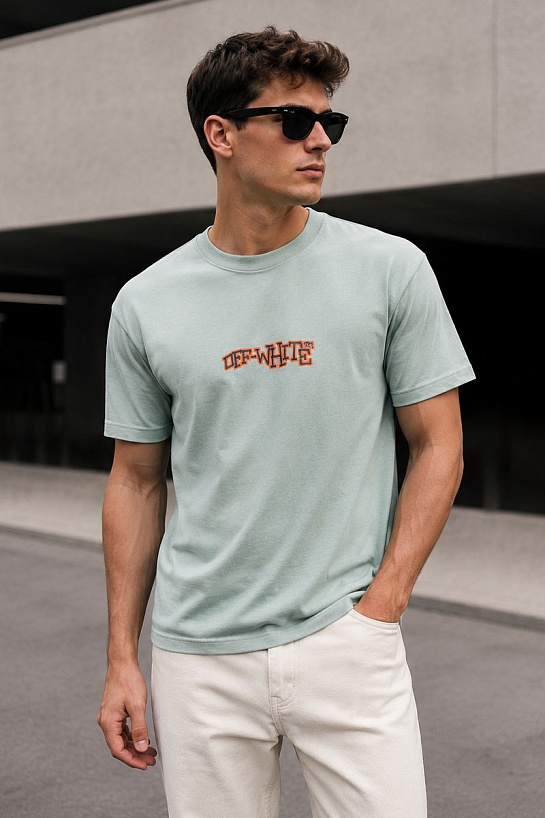 Оверсайз футболка Off-White Glitz Carlos - Light Green