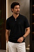 Мужское поло Stefano Ricci Eagle zip-neck - Black