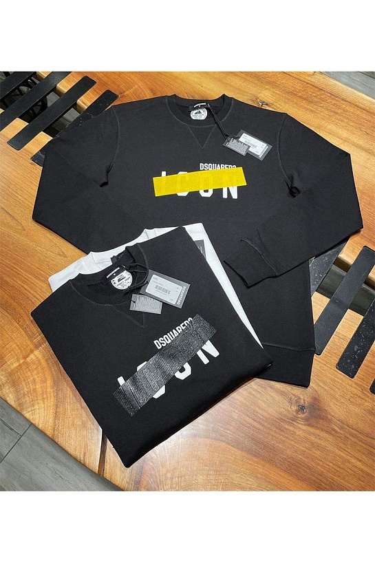 Чёрный мужской свитшот Dsquared2 Icon tape