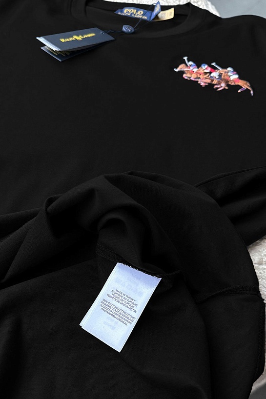 Мужская чёрная футболка Роlо Ralрh Lаurеn Match Club