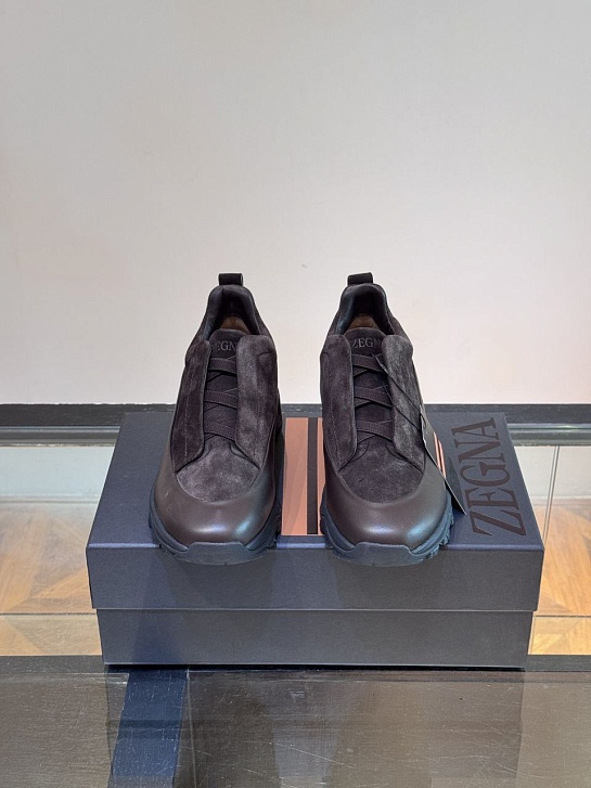 Мужские кроссовки Zegna Triple Stitch Monte - Brown