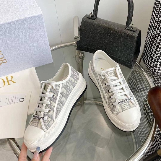 Женские кеды на платформе Dior Walk'n' Premium - Grey