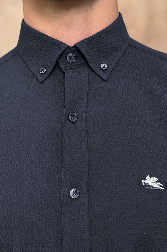 Мужская тёмно-синяя рубашка Etro Pegasus logo