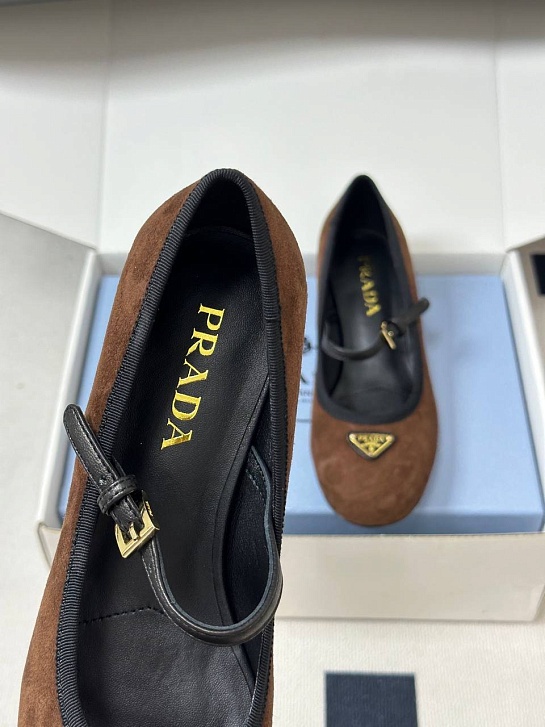 Женские замшевые туфли Prada premium