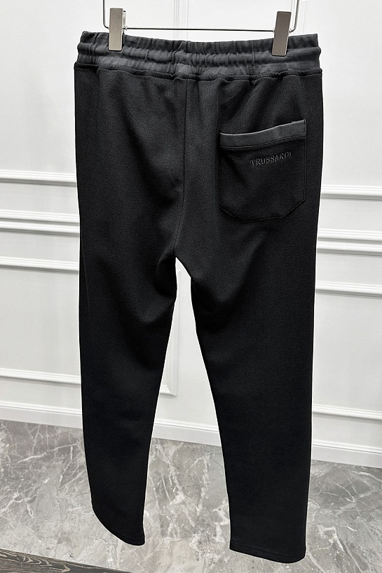 Мужские штаны Trussardi embroidered logo - Black