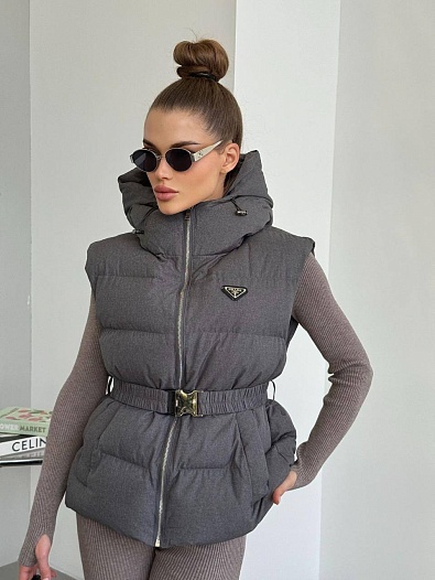 Женский серый жилет Prada premium   