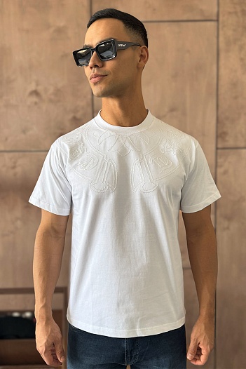 Белая оверсайз футболка Gothic logo   