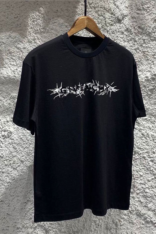 Чёрная оверсайз футболка Givenchy Barbed Wire-print