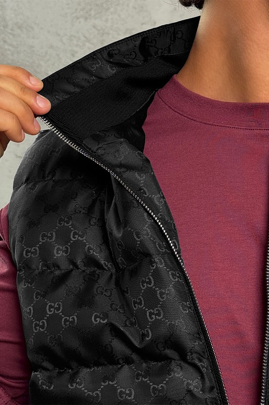 Мужской чёрный жилет Gucci GG monogram