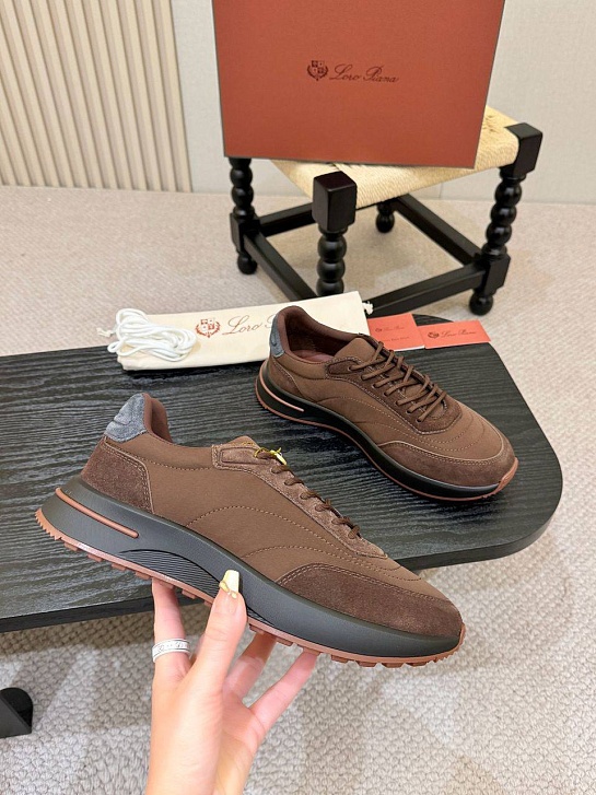 Мужские кроссовки Loro Piana Week End Walk - Brown