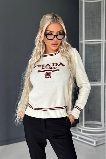 Женский белый свитер Prada   