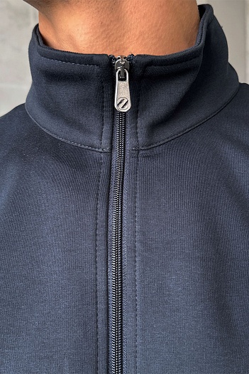Кофта на молнии Zegna тёмно-синего цвета   