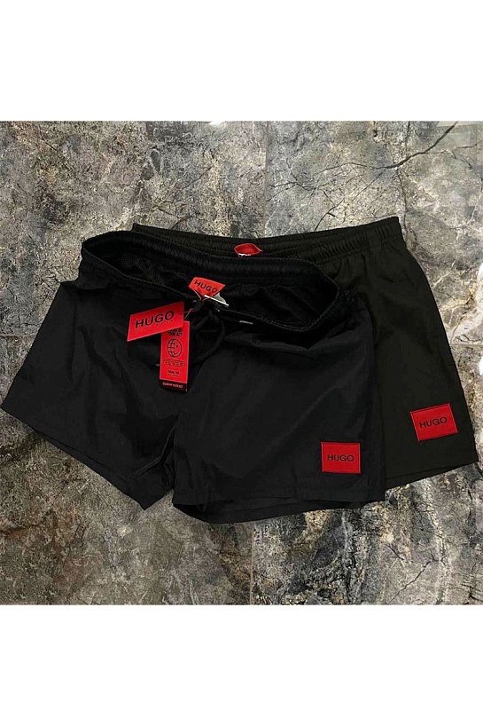 Мужские чёрные шорты Hugo Boss classic badge