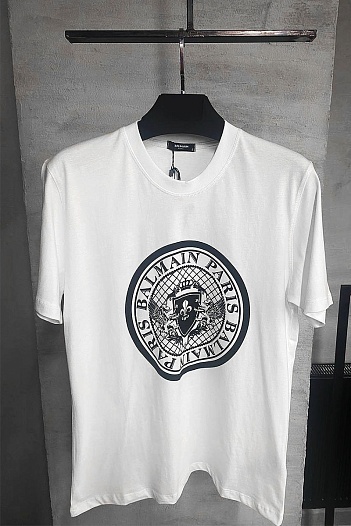 Белая оверсайз футболка Balmain Medallion logo-print   
