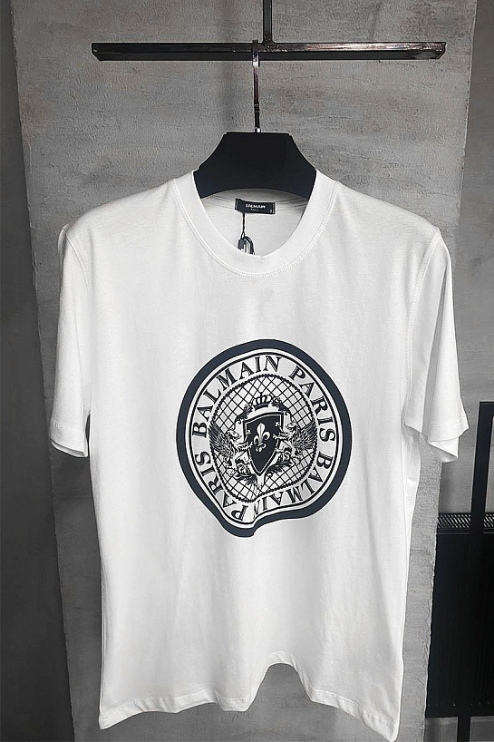 Белая оверсайз футболка Balmain Medallion logo-print