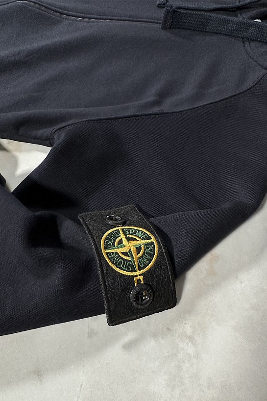 Тёмно-синяя кофта на молнии Stone Island compass-patch