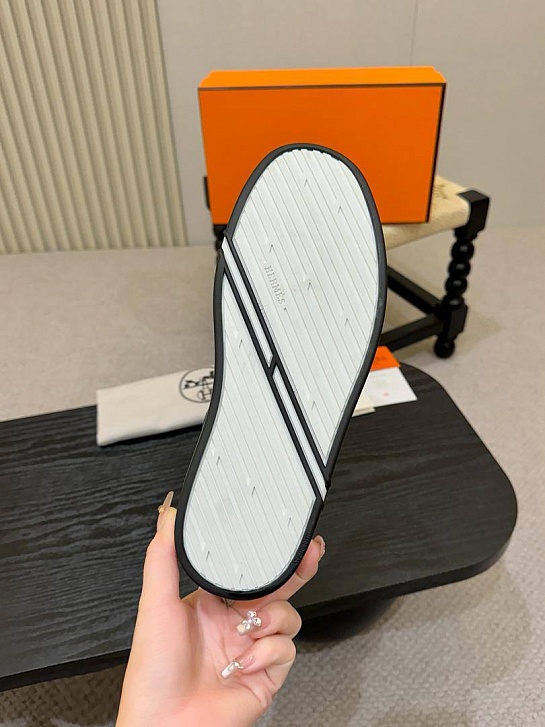 Мужские замшевые кроссовки Hermes Kid - Grey