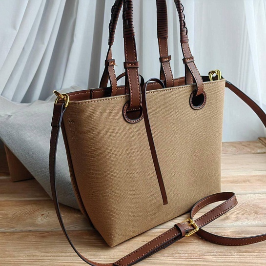 Cумка Loewe Anagram tote бежевого цвета 23x23 см