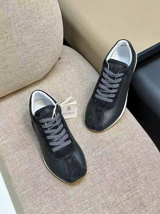 Женские комбинированные кроссовки Brunello Cucinelli low-top premium