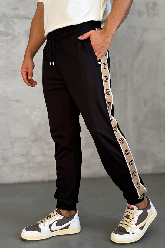 Мужские штаны Gucci Technical taped logo - Black