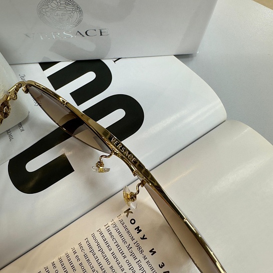 Солнцезащитные очки Versace Aviator - Brown / Gold
