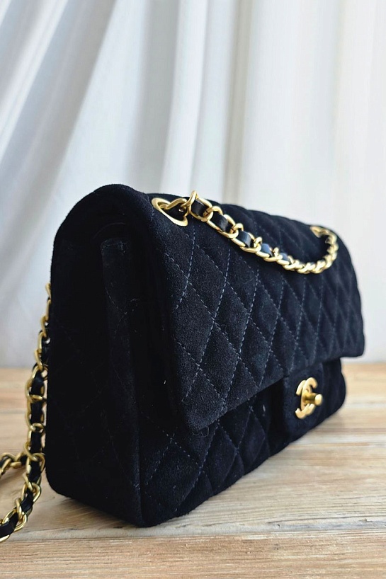 Замшевая сумка Chanel Classic Double Flap 25x14 см