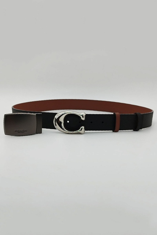 Двусторонний кожаный ремень Coach (ширина 3.8 см, длина 110 см)