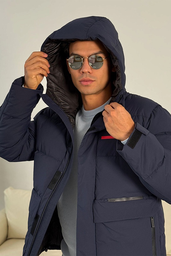 Мужской пуховик Prada Linea Rossa - Navy