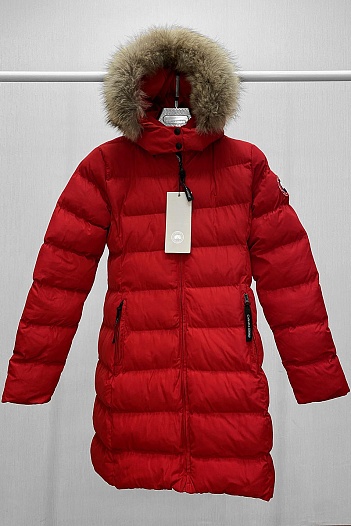 Женская парка Canada Goose красного цвета   