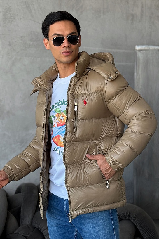 Куртка бежевого цвета Роlо Ralрh Lаurеn pony-embroidered