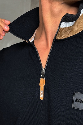 Мужской тёмно-синий джемпер Hugo Boss   