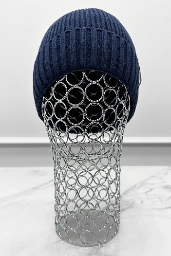 Шапка синего цвета Calvin Klein logo-patch   