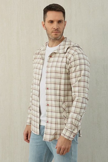 Мужская рубашка Kiton Premium - Beige Chequer   