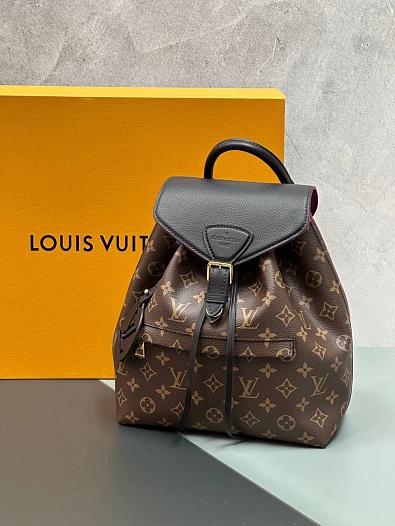 Женский рюкзак Louis Vuitton Montsouris PM Premium 27.5x33x14 см - Brown / Black   