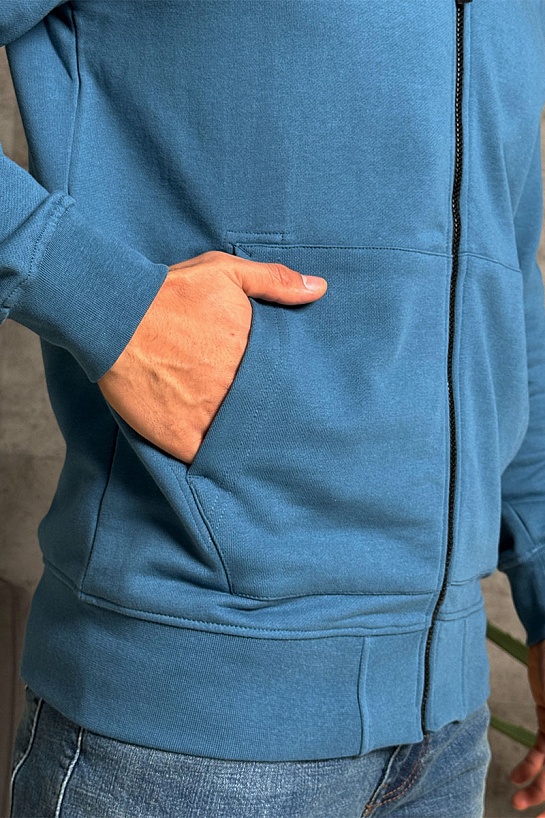 Кофта синего цвета Stone Island Zip-Up Compass-patch