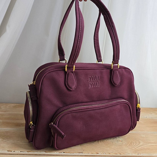 Замшевая сумка MIU MIU 30x19 см - Burgundy   