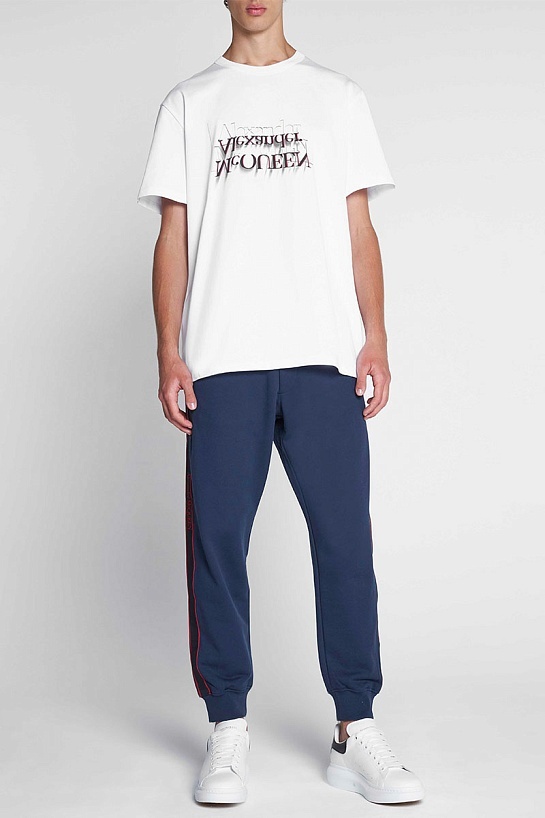 Белая футболка Alexander McQueen reversed logo