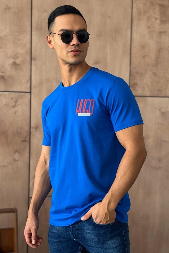 Мужская синяя футболка Hugo Boss