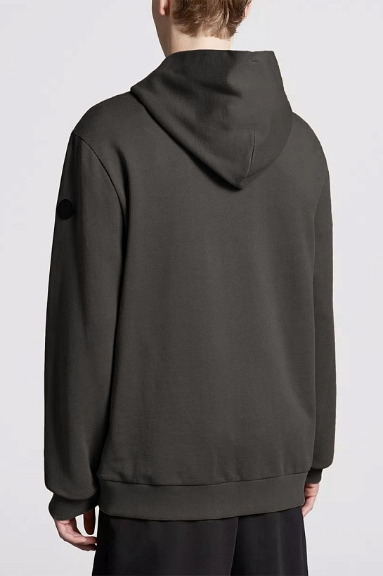 Мужское серое худи Moncler logo-print