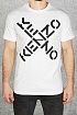 Белая мужская футболка с принтом Kenzo