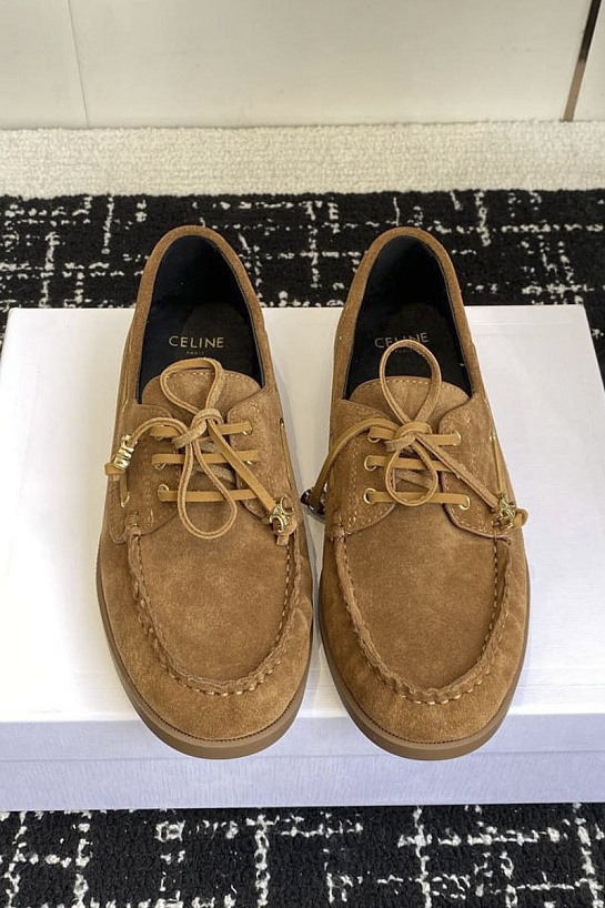 Женские замшевые лоферы Celine premium - Checknut
