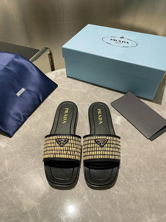 Женские шлёпанцы Prada Premium - Black