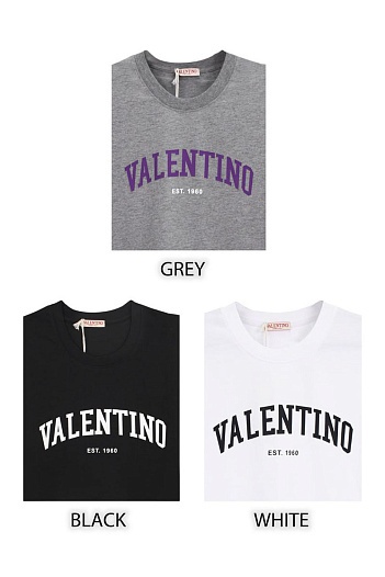 Мужская футболка Valentino серого цвета   