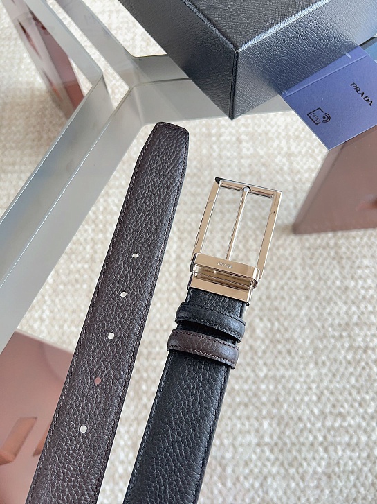 Двусторонний кожаный ремень Prada premium