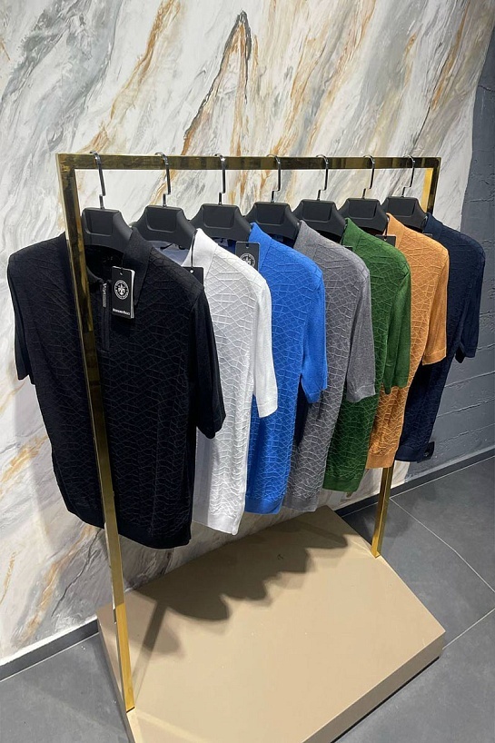 Мужское поло Stefano Ricci zip neck - White