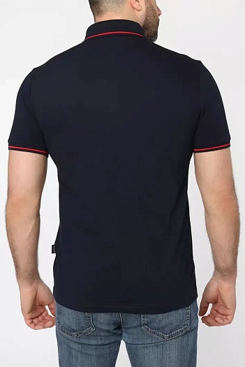 Тёмно-синее поло Armani Exchange embroidered-logo   