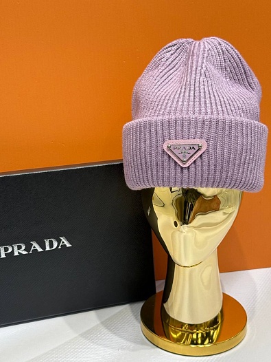 Шапка Prada logo-patch premium - Pink   