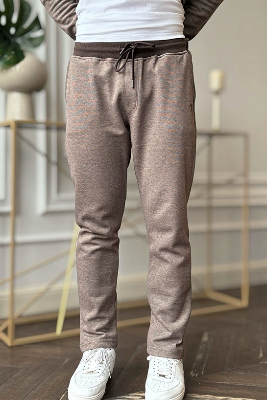 Мужские штаны Trussardi embroidered logo - Brown