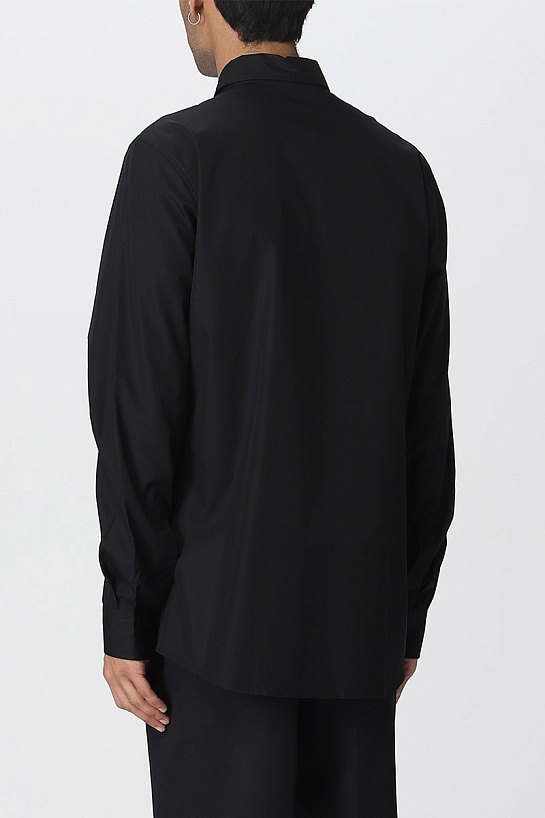 Мужская чёрная рубашка Moschino embroidered logo